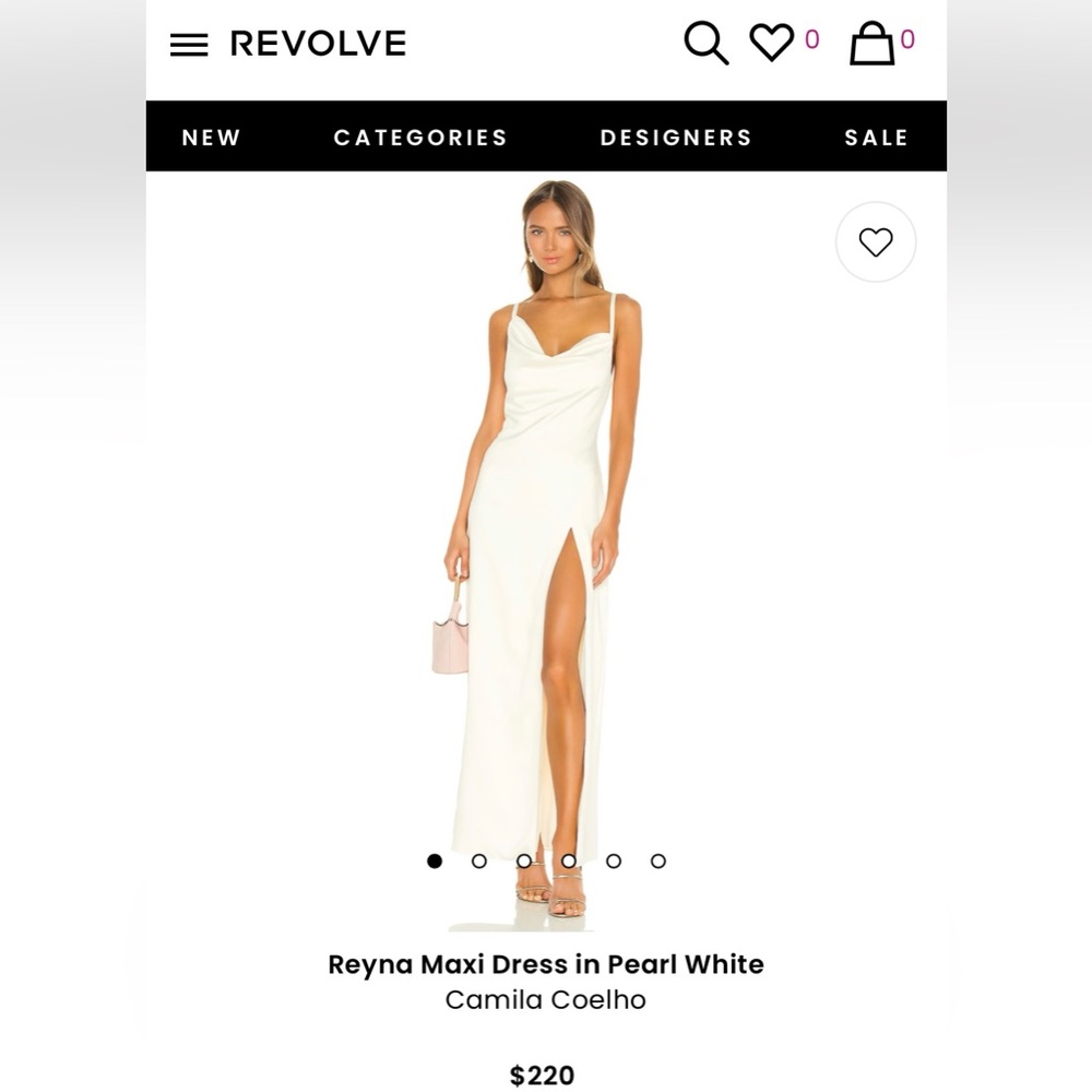 Women's medium maxi dress in pearl white from Revolve